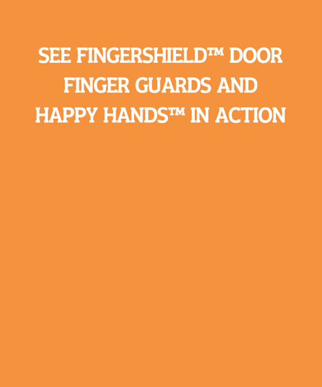 Door finger guard for push side of a standard door - Fingersafe® Door  safety finger protection guards